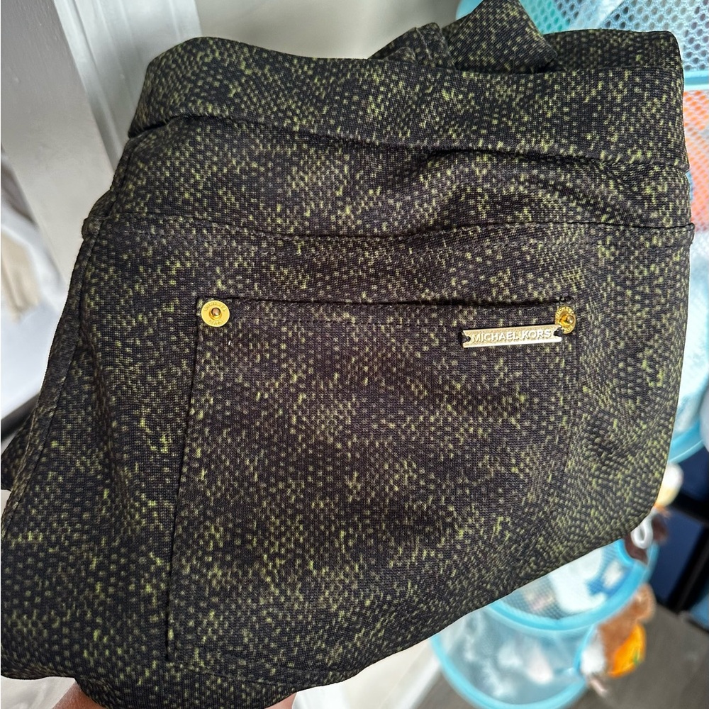 MICHAEL Michael Kors Skinny Pants - Black and Green